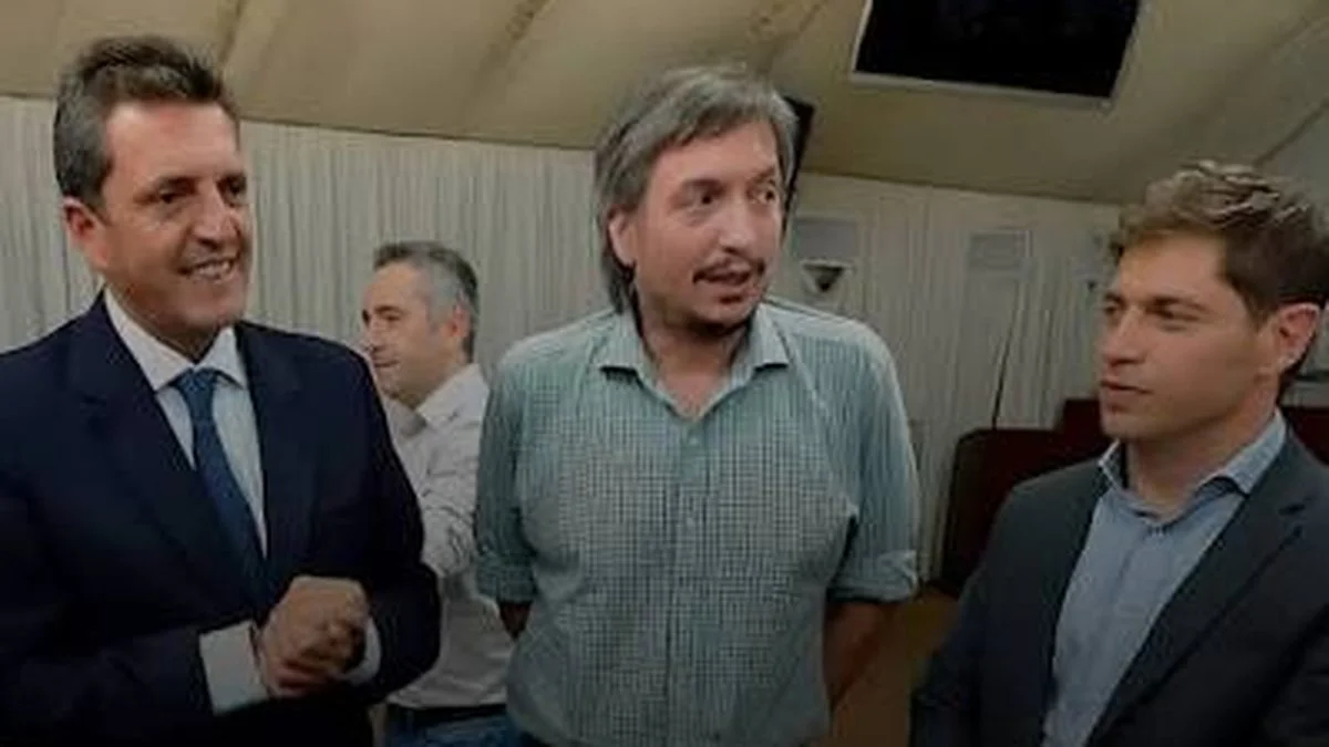 Sergio Massa, Máximo Kirchner y Axel Kicillof. Foto IG