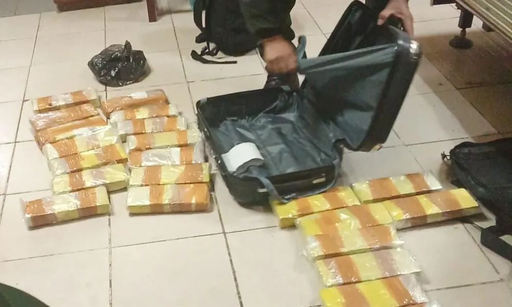 Gendarmes descubren más de 20 kilos de marihuana ocultos en un colectivo de larga distancia