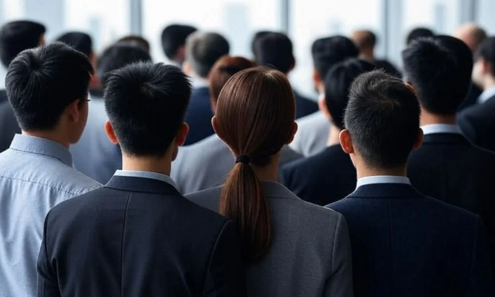 jovenes oficinistas de espaldas imagen ilustrativa generada por LA17