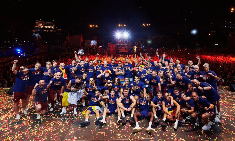 Festejos de la selección española. Foto X @SEFutbol
