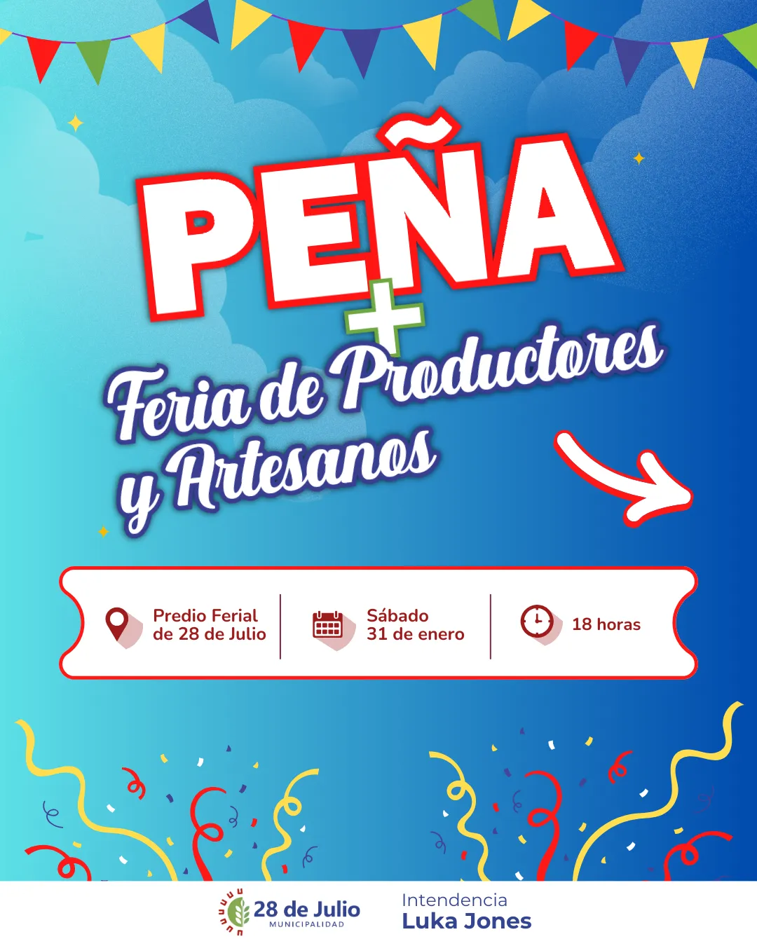 Peña + Feria de Productores en 28 de Julio