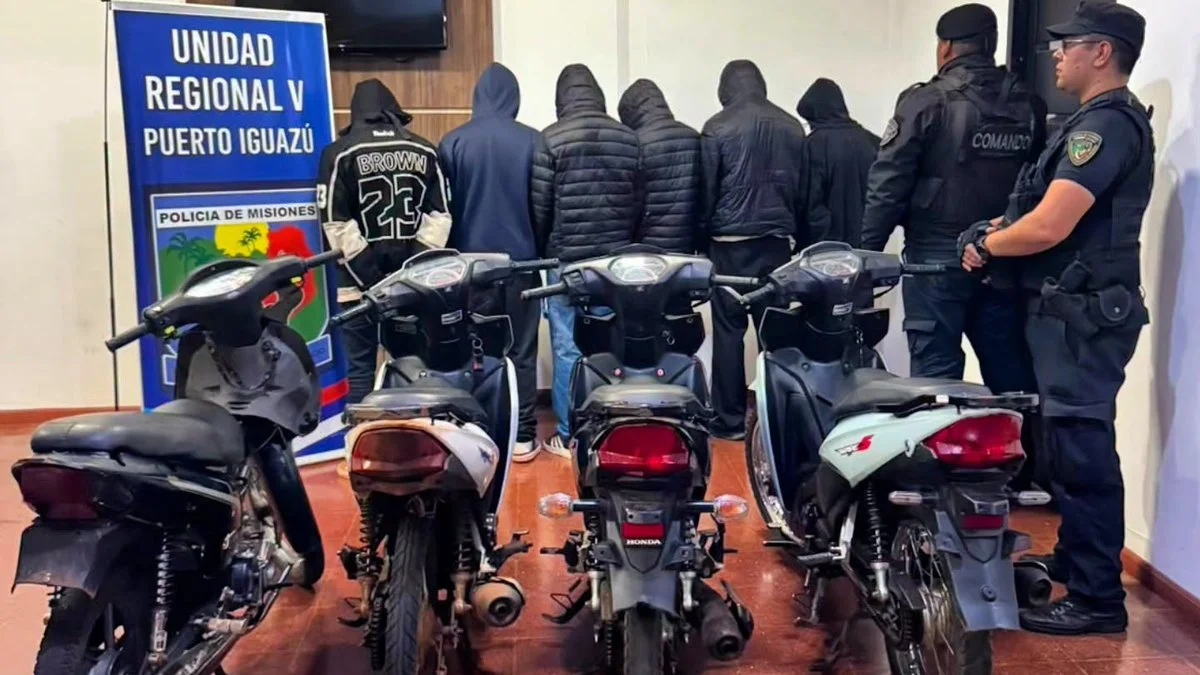 Operativo con 6 demorados y 8 motos secuestradas