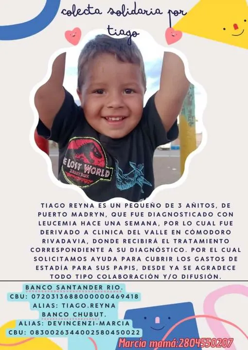 Campaña solidaria por Tiago Reyna Campaña solidaria por Tiago Reyna