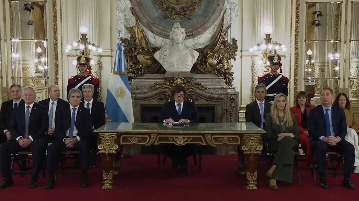 Javier Milei en cadena nacional. Foto Captura de pantalla
