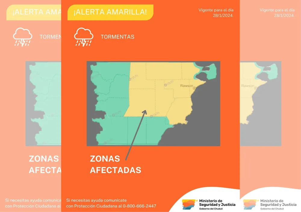 Nueva alerta amarilla para Chubut