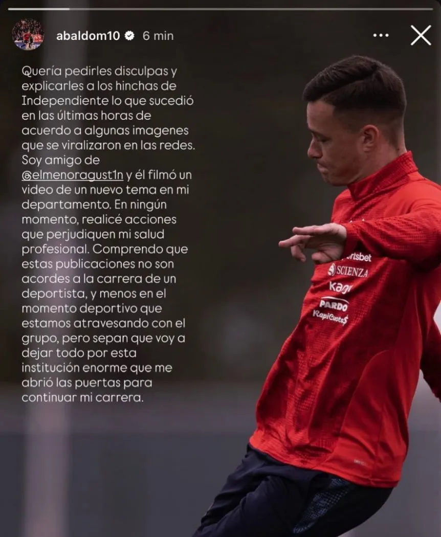 Matías Abaldo habló luego de quedar en el centro de una polémica en redes sociales.