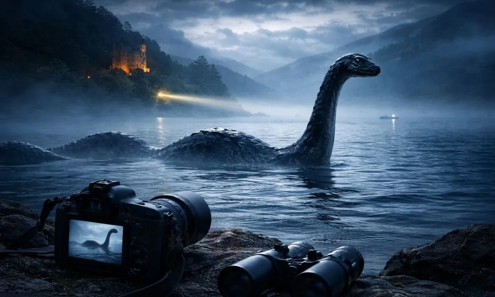 Monstruo del Lago Ness. Imagen creada con IA generativa por #LA17