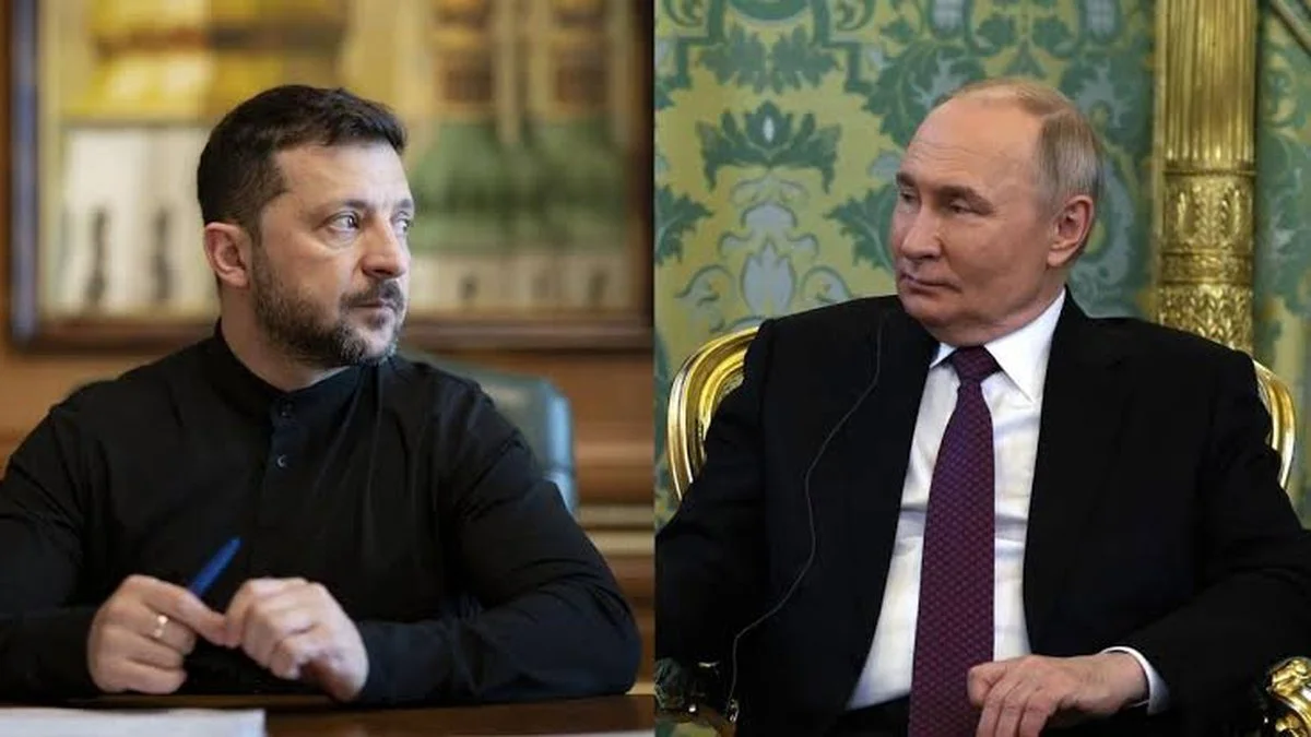 Volodímir Zelenski y Vladímir Putin. Foto NTM / EP / Deia