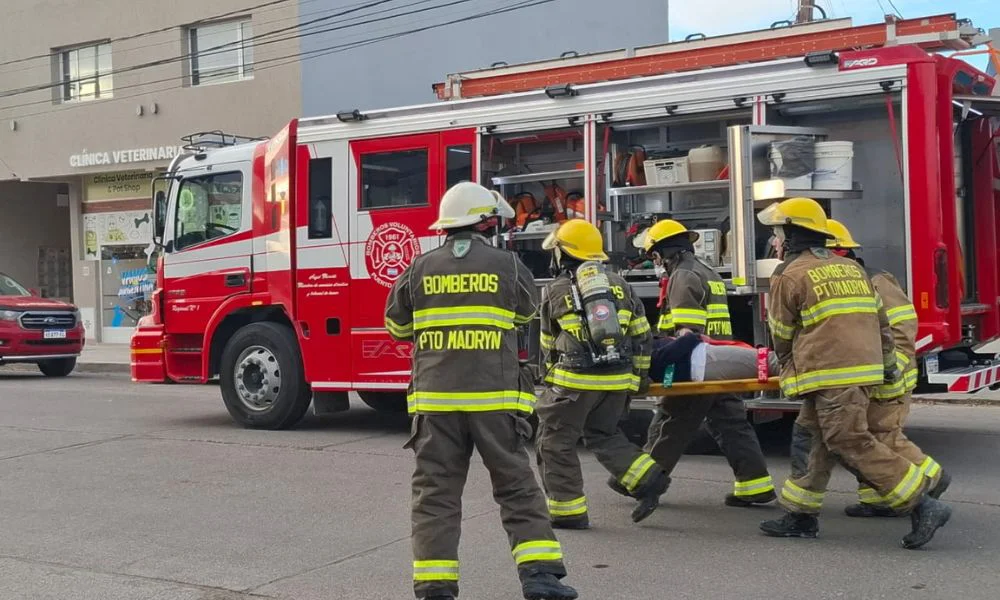 Simulacro de accidente en Madryn