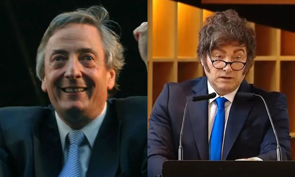 Néstor Kirchner y Javier Milei