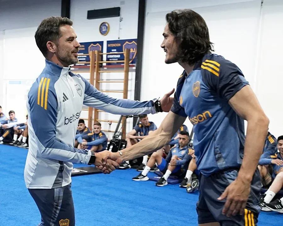 Primer entrenamiento de Gago en Boca