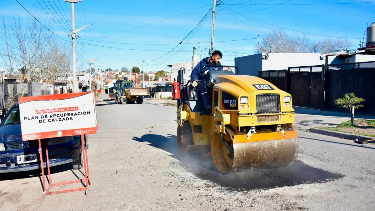 Reparación de la calle José Ingenieros en Trelew