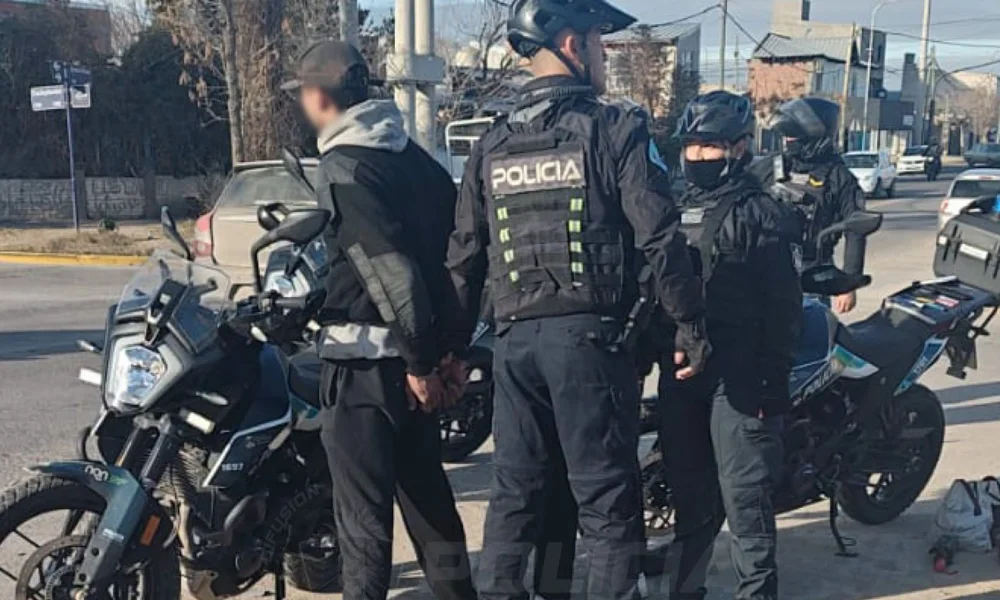 Escapaban corriendo por la bicisenda con un televisor