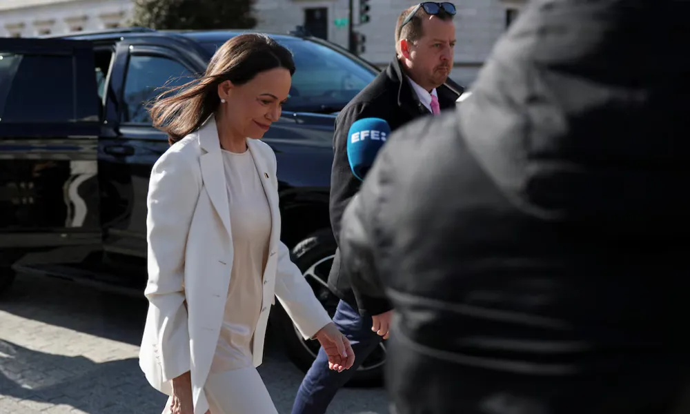 Machado llegando a la Casa Blanca