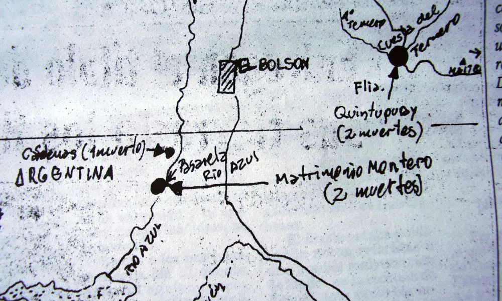 Los crímenes impunes de Epuyen mapa
