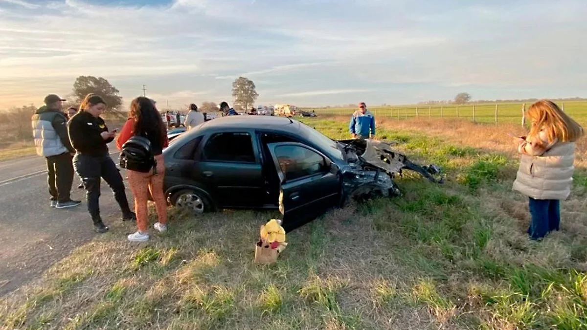 Una llanta reventada provocó un choque frontal con ocho heridos en la Ruta 35 Foto Diario La Arena