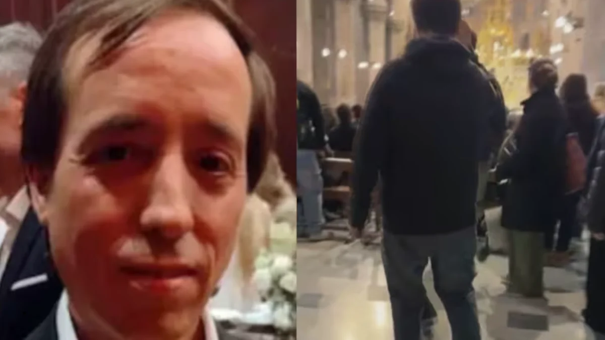 El empresario fue visto en la Basílica de Luján este domingo y sin tobillera electrónica. (Foto Video TN).