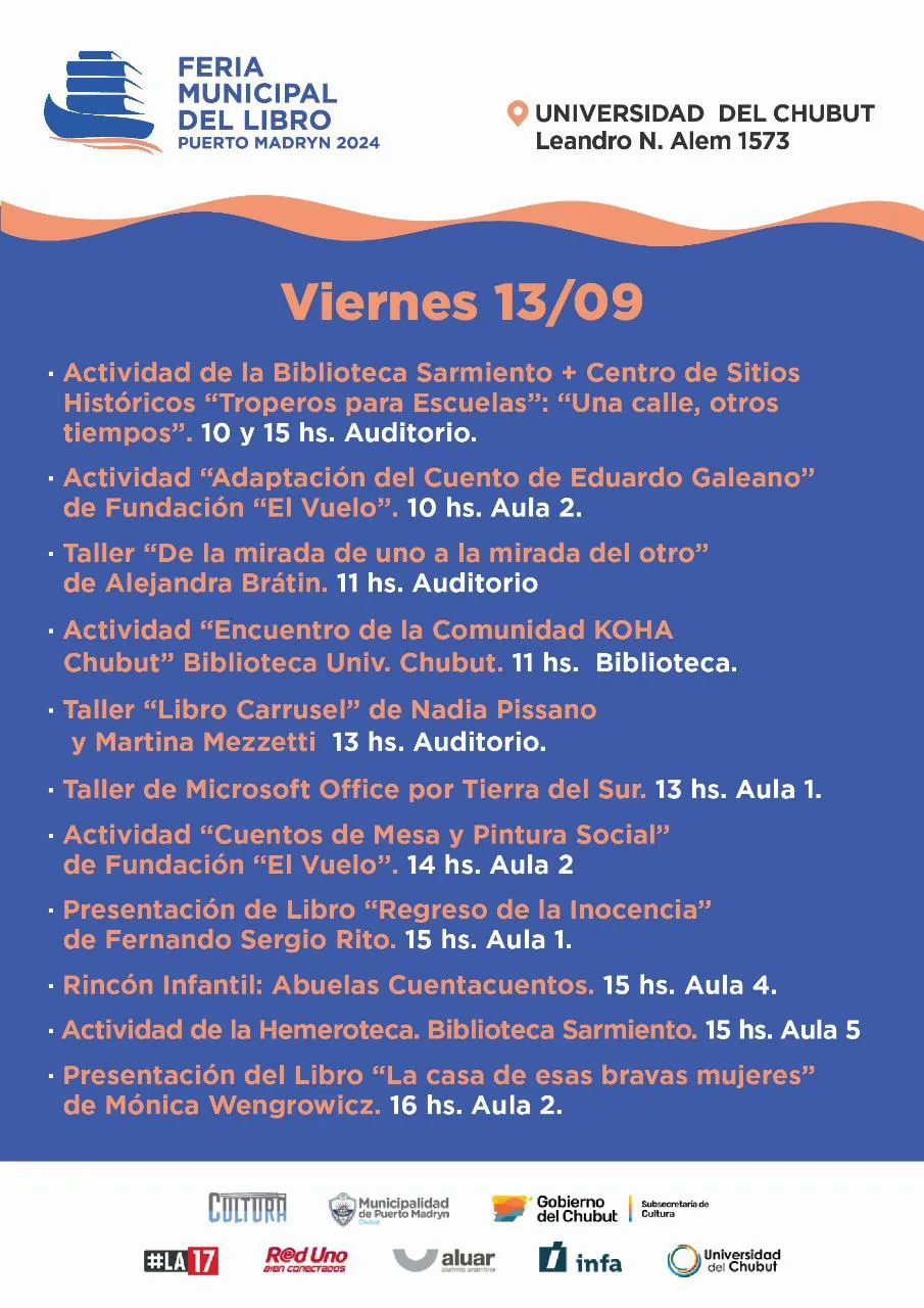 Feria del Libro de Puerto Madryn VIERNES
