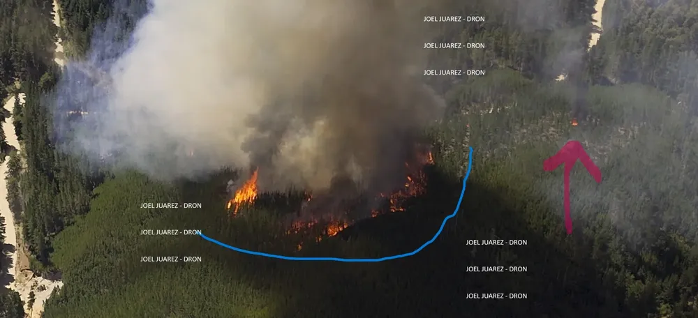 dron incendio inicio