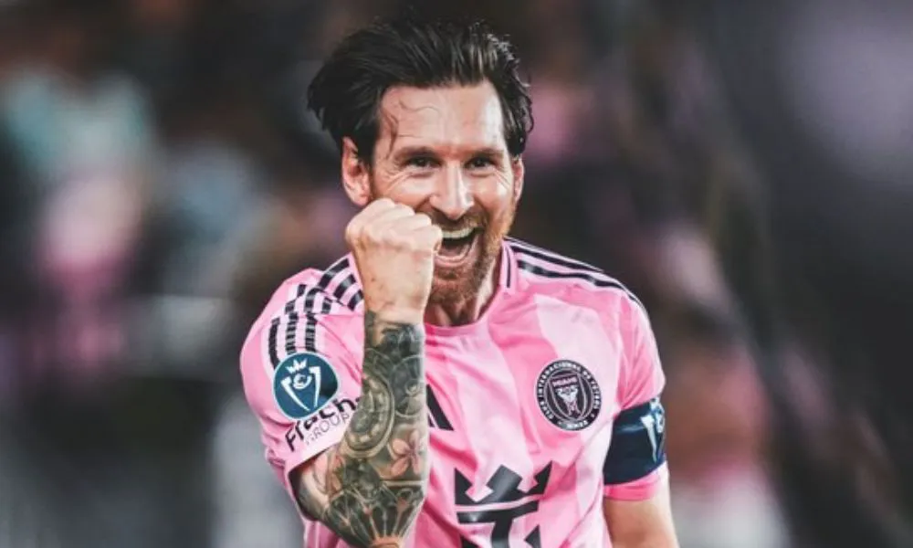 Messi celebra el gol Foto X Inter Miami Oficial