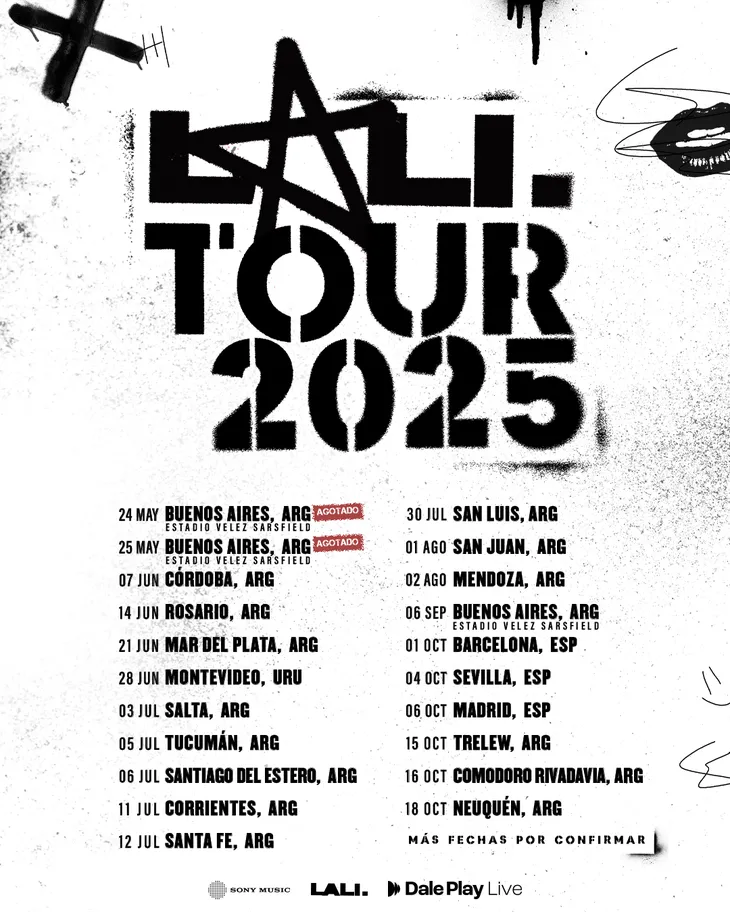 Fechas del shoy de LALI Fechas del shoy de LALI