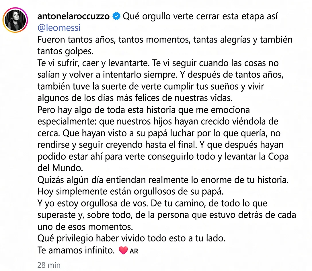 Mensaje de Antonela