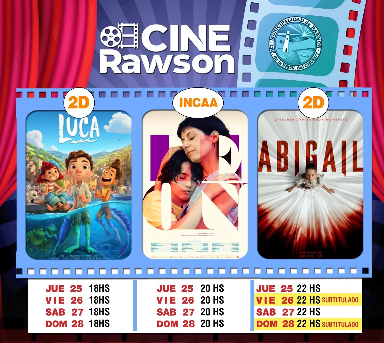 Cartelera Cine - Del jueves 25 al domingo 28 de abril