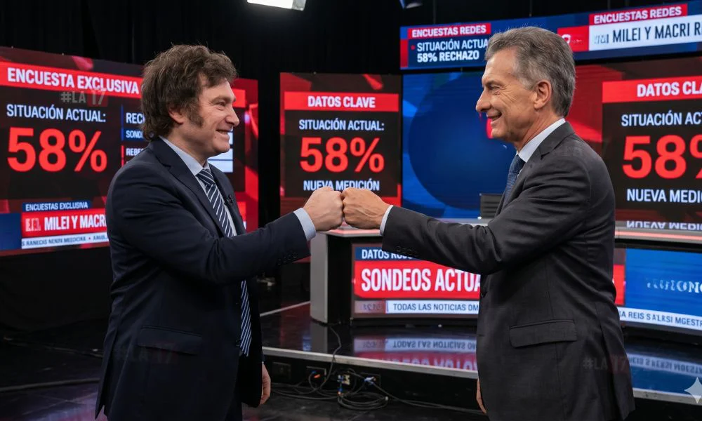 Javier Milei y Mauricio Macri imagen ilustrativa generada digitalmente
