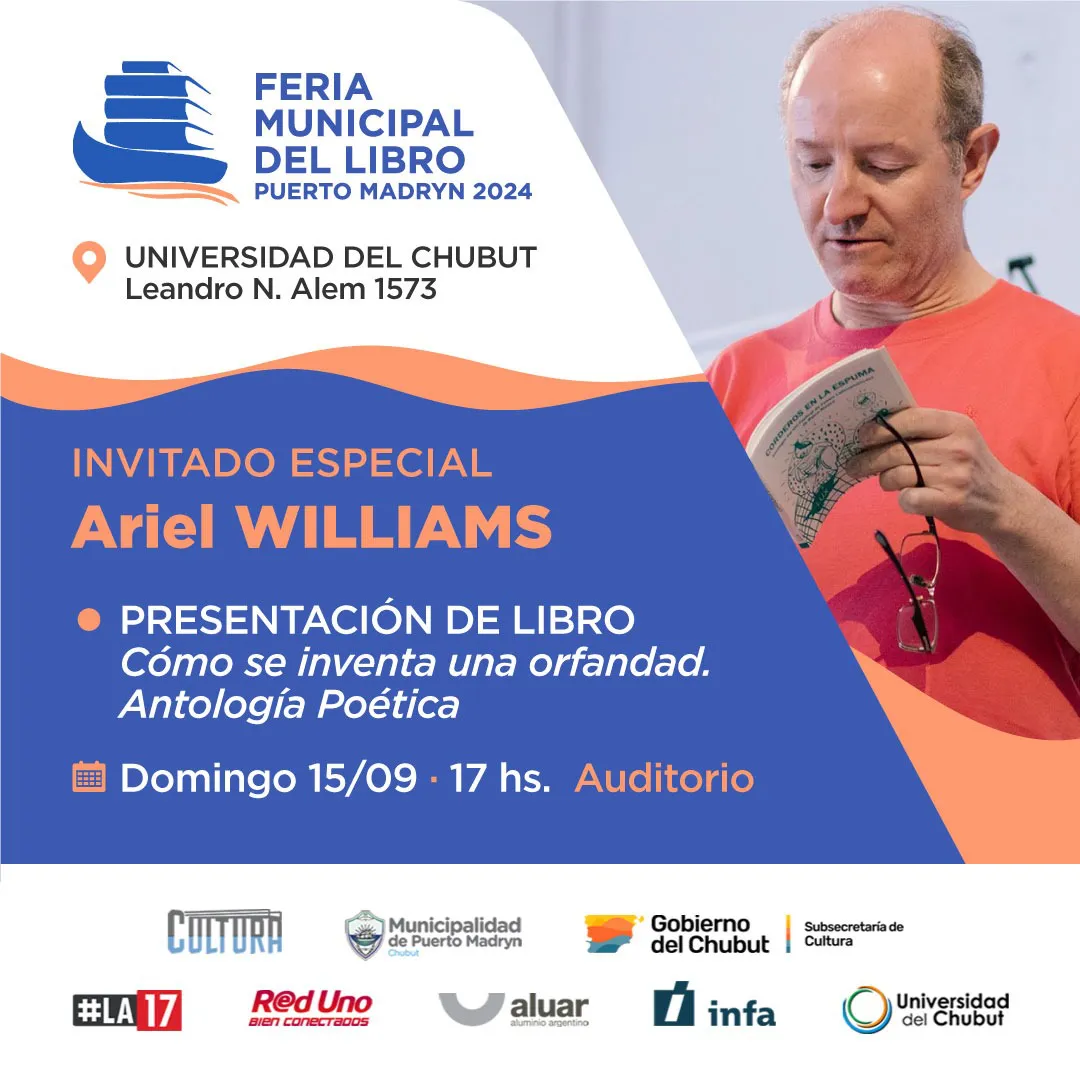 Ariel Williams en la Feria del Libro de Puerto Madryn