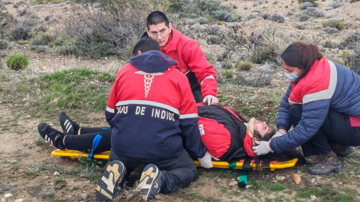 Simulacro de accidente vial en Paso de Indios