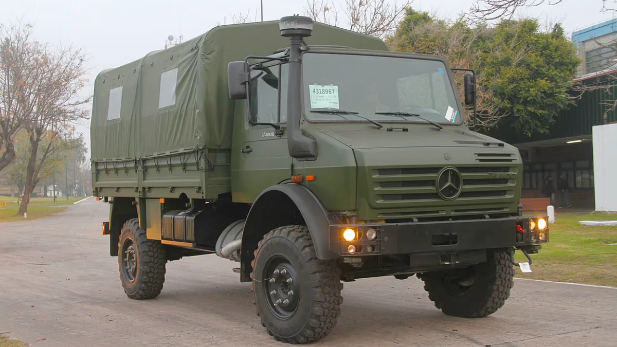 Así son los camiones Unimog U4000 que se incorporan al Ejército Argentino. Foto Agencia NA