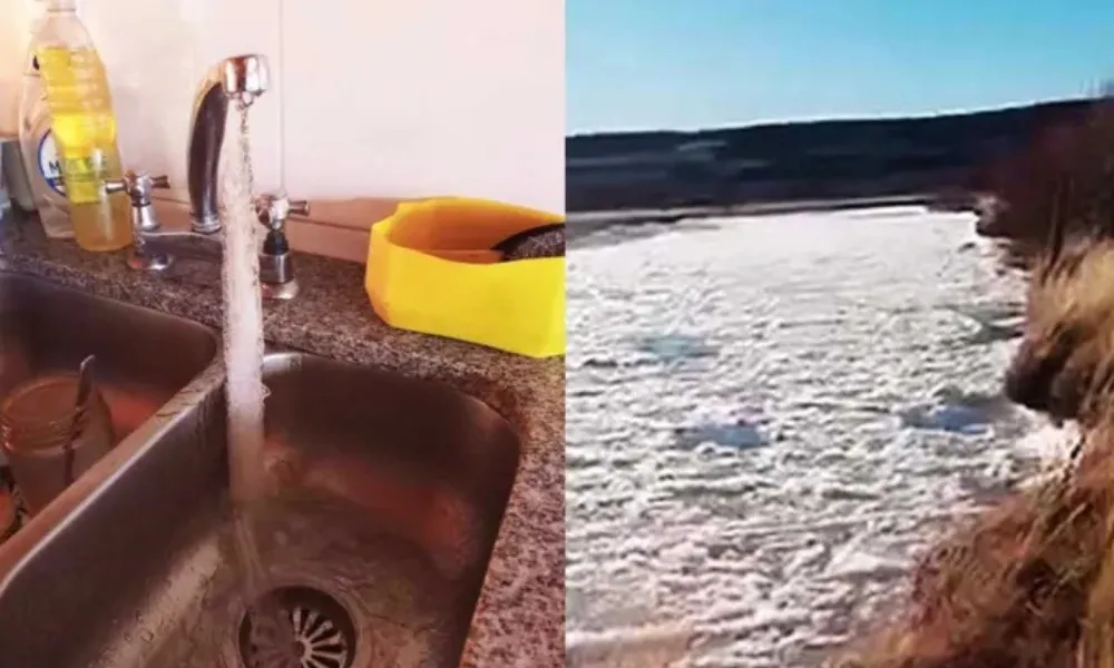 Canilla congelada y el río Senger también