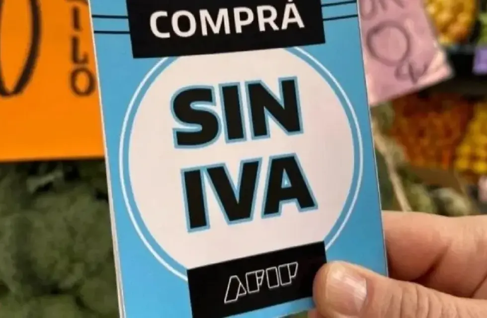 Cartel de "compre sin iva"