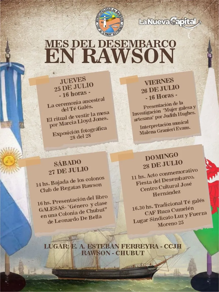 Mes del desembraco en Rawson