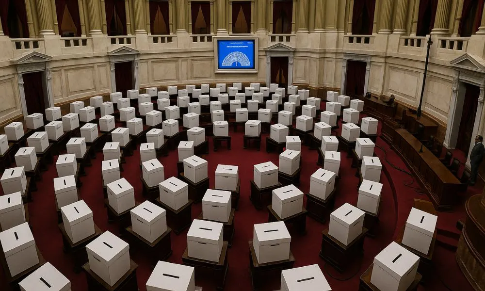 CÁMARA DE DIPUTADOS CON URNAS IMAGEN ILUSTRATIVA GENERADA POR  LA17