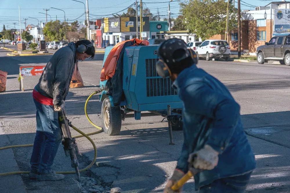 Obras viales en Rawson