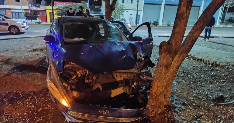 Ford Focus chocó contra un árbol