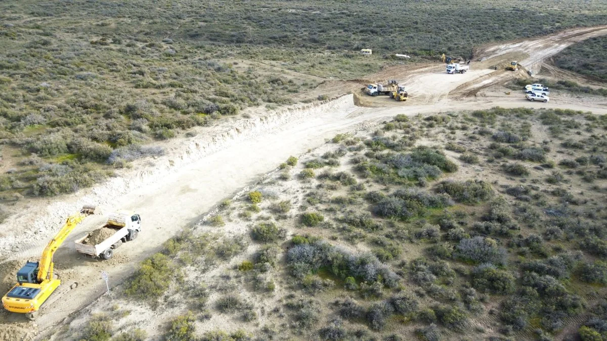 Obras en el acceso a Punta Tombo