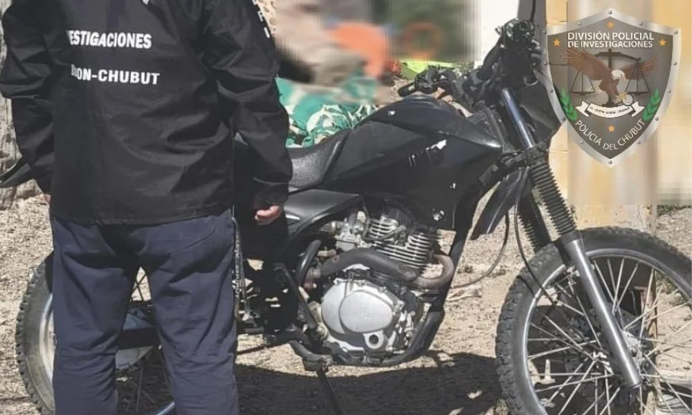 Hallan moto robada en Rawson