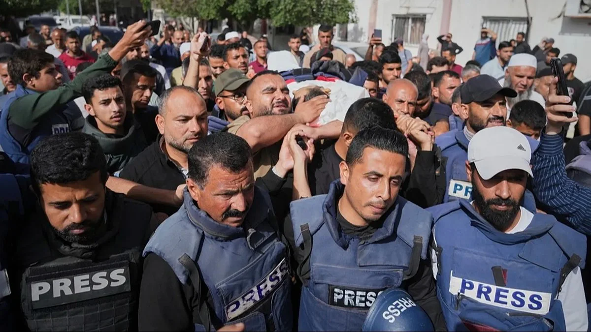 Periodistas palestinos. Foto Jehad Alshrafi/Copyright 2025 The AP/Euronews