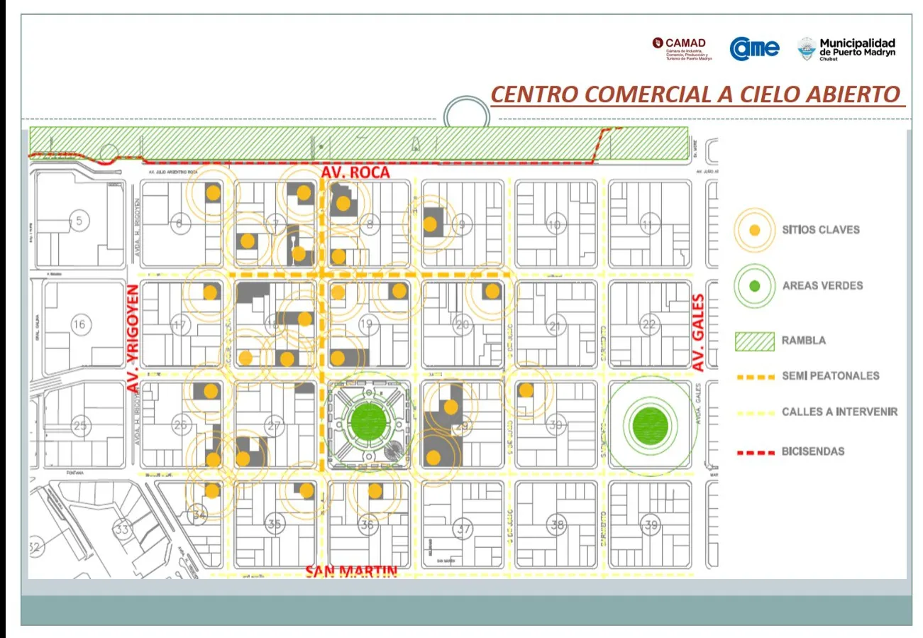 Proyecto de Paseo Comercial Cielo Abierto de Madryn