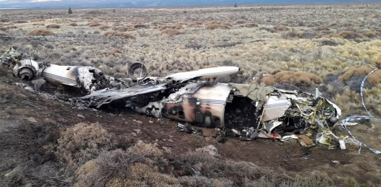 Esquel: así quedó el avión sanitario accidentado en 2020