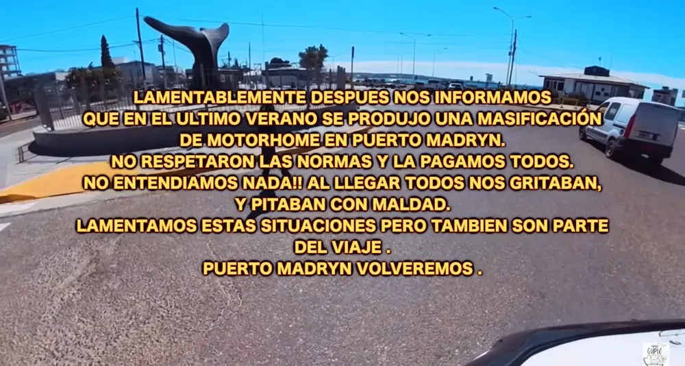 Youtubers aclaran sobre estadías de motorhomes en Puerto Madryn