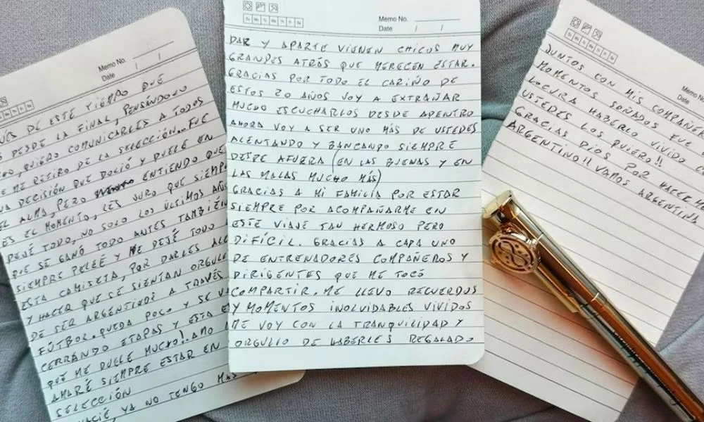 Carta de Lionel Messi