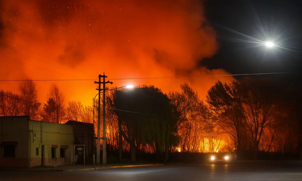 Incendio en el Parque el Desafío imagen reeditada digitalmente por LA17