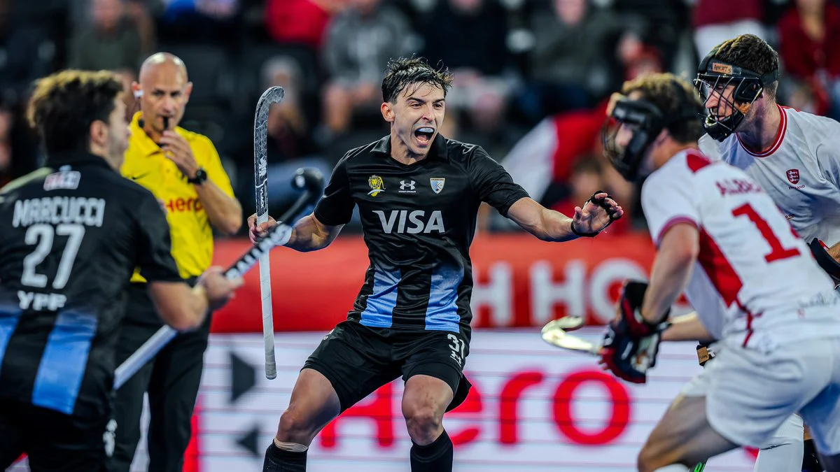 Los Leones. Foto X @FIH_hockey / @ArgFieldHockey