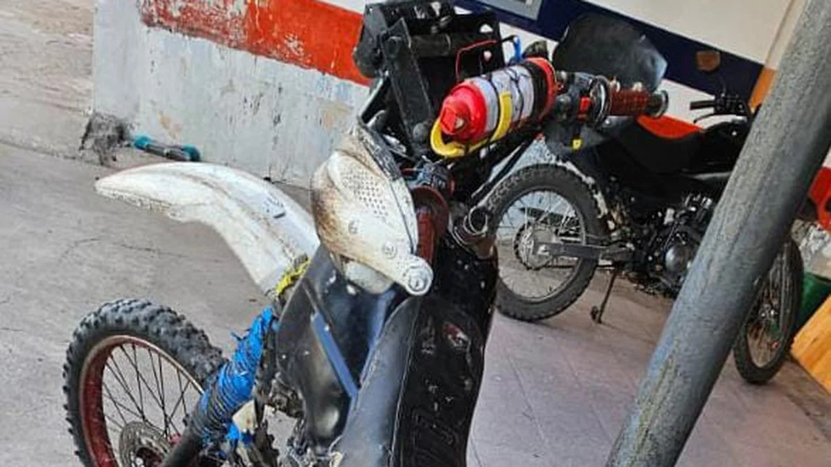 Motocicleta con la numeración del cuadro suprimida
