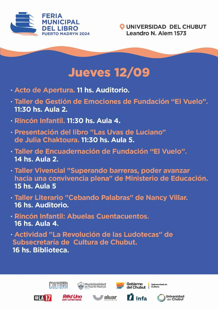 Feria del Libro de Puerto Madryn JUEVES
