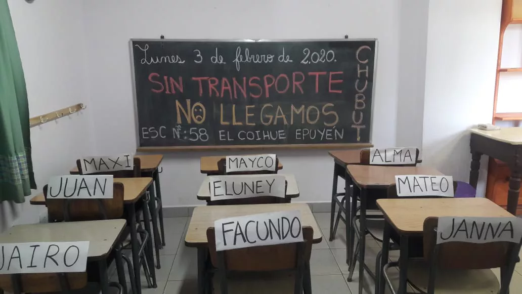 Alumnos de la cordillera chubutense reclaman por el transporte escolar