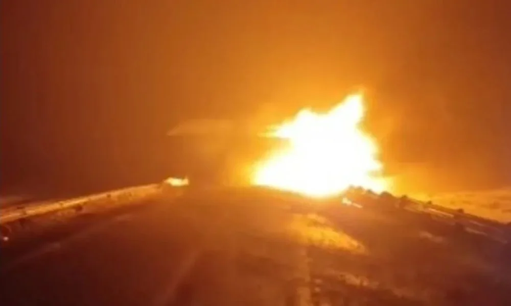 Choque e incendio de camiones